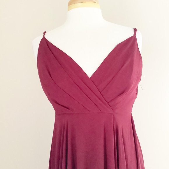 Lulu's Burgundy Red Sleeveless V-Neck Maxi Dress S - Picture 5 of 9